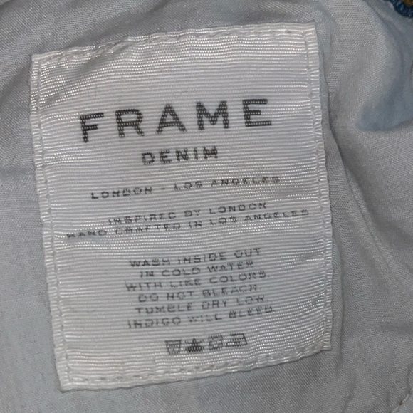 Frame Le High Straight Jeffrey Jean distressed ripped light wash size 25 preppy - Picture 11 of 12